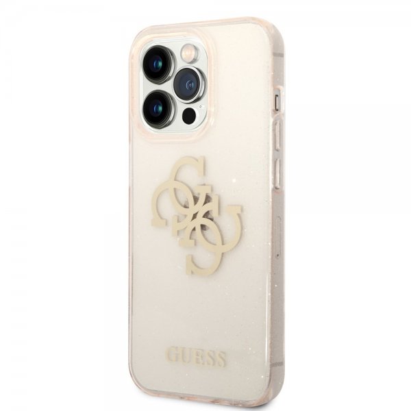 Guess iPhone 14 Pro Max Cover Fuld Glitter Guld