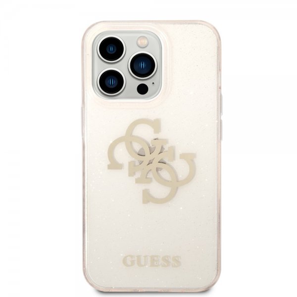 Guess iPhone 14 Pro Max Cover Fuld Glitter Guld