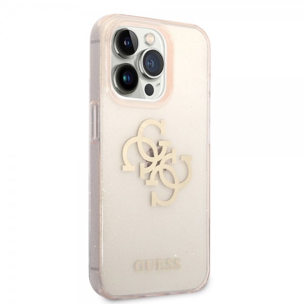 Guess iPhone 14 Pro Max Cover Fuld Glitter Guld