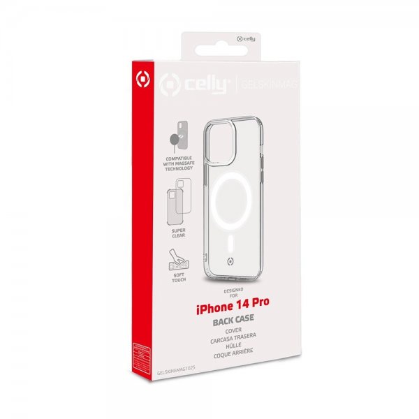 Celly iPhone 14 Pro Max Cover GELSKINMAG MagSafe Transparent