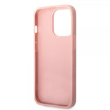 Guess iPhone 14 Pro Max Cover Glitter Flakes Metal Logo Rosa