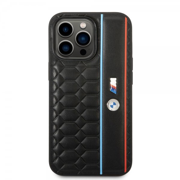 BMW iPhone 14 Pro Max Cover Hexagonal mønster Sort