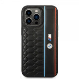 BMW iPhone 14 Pro Max Cover Hexagonal mønster Sort