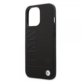 BMW iPhone 14 Pro Max Cover Hot Stamp Metal Logo Sort