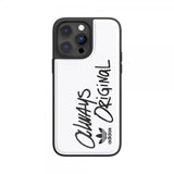 Adidas iPhone 14 Pro Max Cover Inlay Embroidery Case Hvid Sort