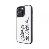 Adidas iPhone 14 Pro Max Cover Inlay Embroidery Case Hvid Sort