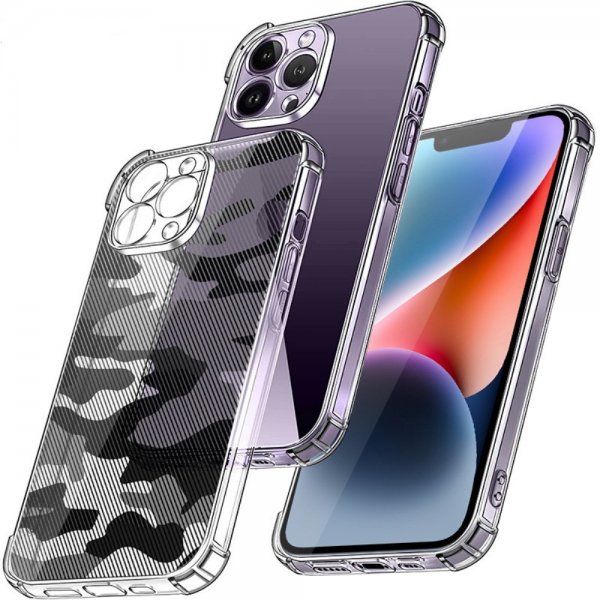 iPhone 14 Pro Max Cover Camouflage Sort