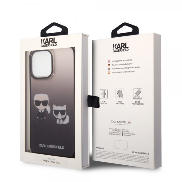 Karl Lagerfeld iPhone 14 Pro Max Cover Karl & Choupette Gradient Sort