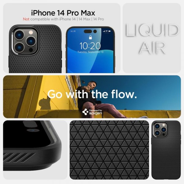 Spigen iPhone 14 Pro Max Cover Liquid Air Mat Sort