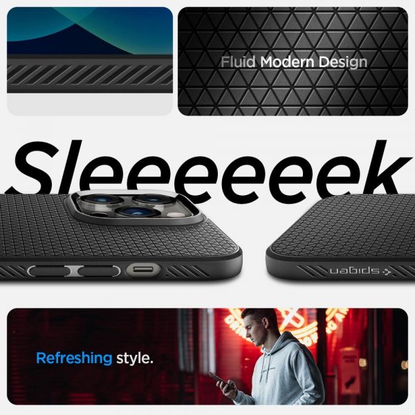 Spigen iPhone 14 Pro Max Cover Liquid Air Mat Sort