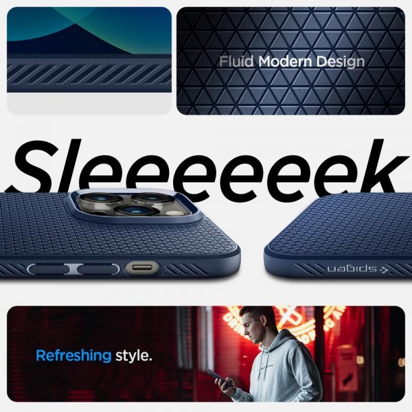 Spigen iPhone 14 Pro Max Cover Liquid Air Navy Blue