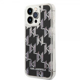 Karl Lagerfeld iPhone 14 Pro Max Cover Liquid Glitter Monogram Sort