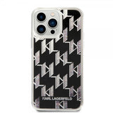 Karl Lagerfeld iPhone 14 Pro Max Cover Liquid Glitter Monogram Sort