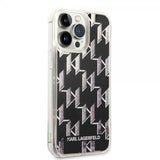 Karl Lagerfeld iPhone 14 Pro Max Cover Liquid Glitter Monogram Sort