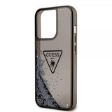 Guess iPhone 14 Pro Max Cover Liquid Glitter Gennemsigtig Sort