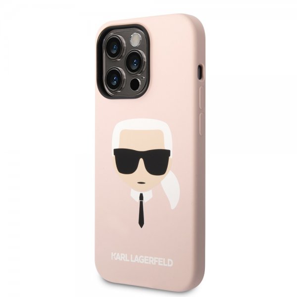 Karl Lagerfeld iPhone 14 Pro Max Cover Flydende Silikone Karl MagSafe Pink