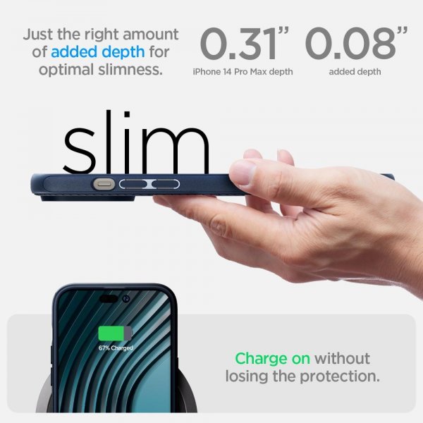Spigen iPhone 14 Pro Max Cover Mag Armor MagFit Navy Blue