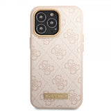 Guess iPhone 14 Pro Max Cover Metal Plate Logo MagSafe Pink