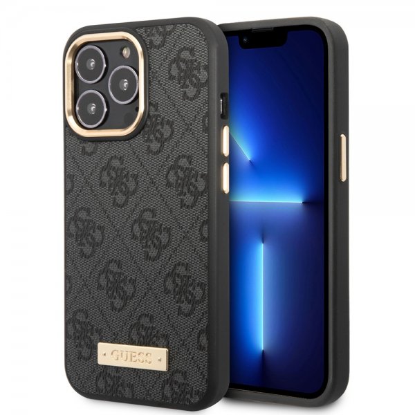 Guess iPhone 14 Pro Max Cover Metal Plate Logo MagSafe Sort