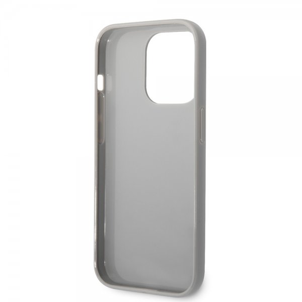 Karl Lagerfeld iPhone 14 Pro Max Cover Monogram Iridescent Silver