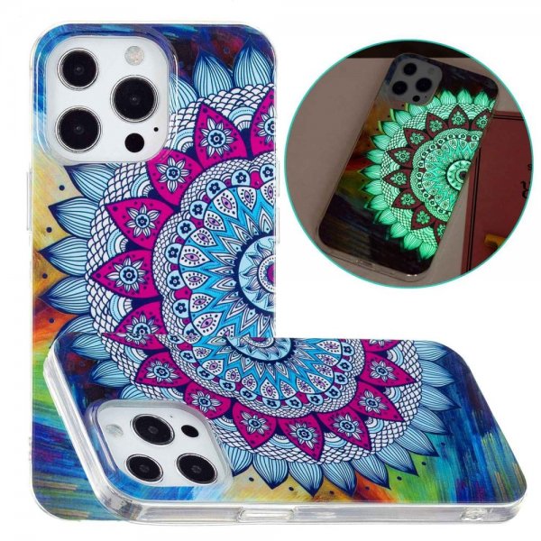 iPhone 14 Pro Max Cover Motiv Blå Mandala