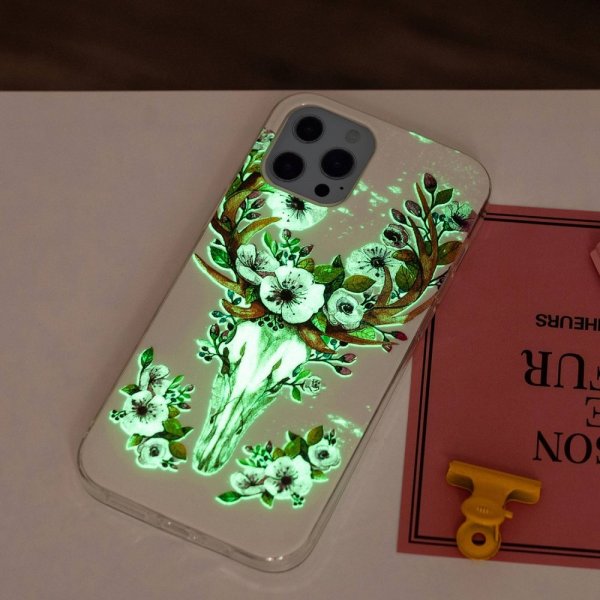 iPhone 14 Pro Max Cover Motiv Blomster og Hjort