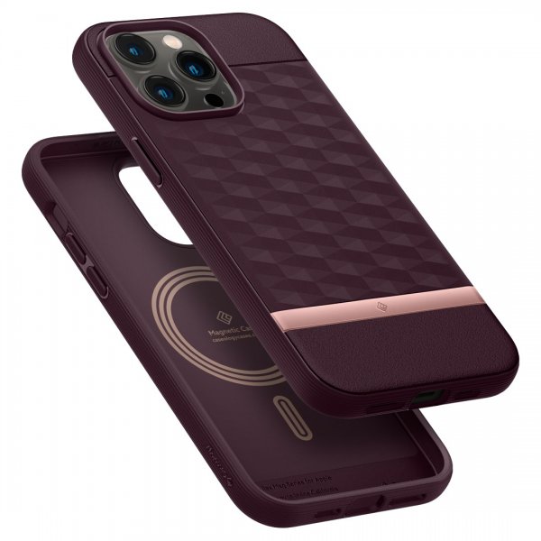 Caseology iPhone 14 Pro Max Cover Parallax Mag Burgundy Bean