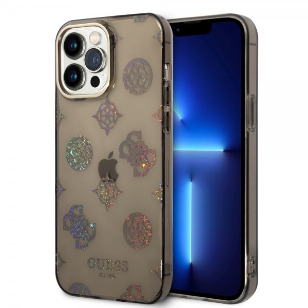 Guess iPhone 14 Pro Max Cover Peony Glitter Sort