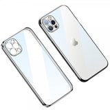 Sulada iPhone 14 Pro Max Cover Belagt Kant Sølv
