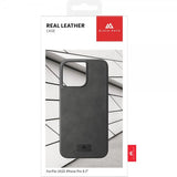 Black Rock iPhone 14 Pro Max Cover Real Leather Case Sort
