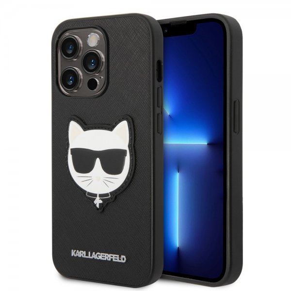 Karl Lagerfeld iPhone 14 Pro Max Cover Saffiano Choupette Sort