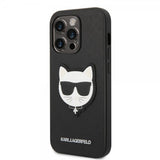 Karl Lagerfeld iPhone 14 Pro Max Cover Saffiano Choupette Sort