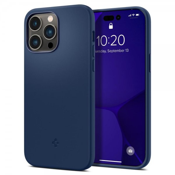 Spigen iPhone 14 Pro Max Cover Silicone Fit MagFit Navy Blue