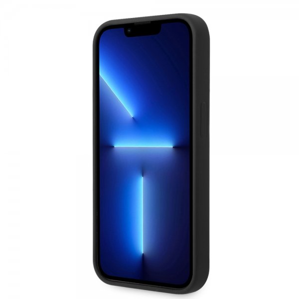 Guess iPhone 14 Pro Max Cover Silikone Metalplade MagSafe Sort