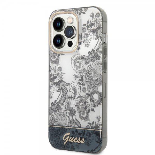 Guess iPhone 14 Pro Max Cover Toile de Jouy Grå