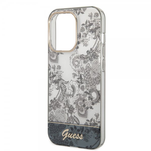 Guess iPhone 14 Pro Max Cover Toile de Jouy Grå