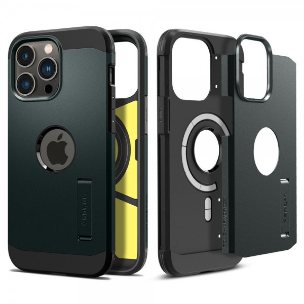 Spigen iPhone 14 Pro Max Cover Tough Armor MagFit Abyss Green