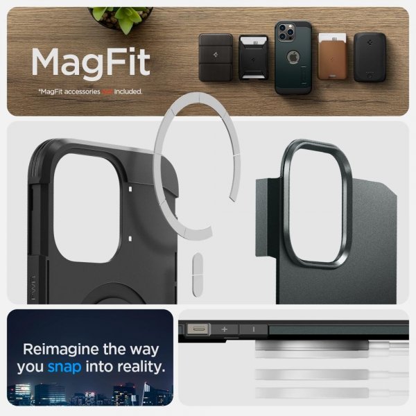 Spigen iPhone 14 Pro Max Cover Tough Armor MagFit Abyss Green