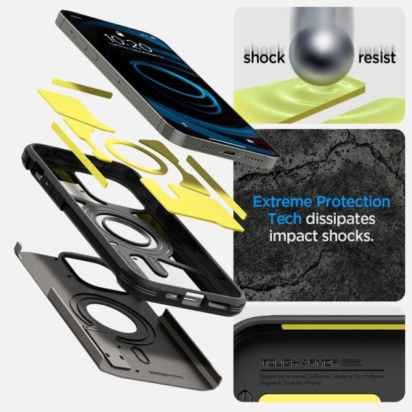 Spigen iPhone 14 Pro Max Cover Tough Armor MagFit Gunmetal
