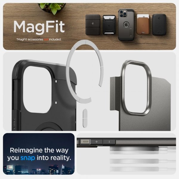 Spigen iPhone 14 Pro Max Cover Tough Armor MagFit Gunmetal