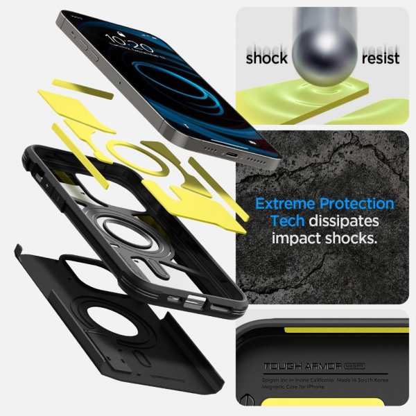 Spigen iPhone 14 Pro Max Cover Tough Armor MagFit Sort
