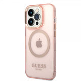 Guess iPhone 14 Pro Max Cover Translucent MagSafe Rosa