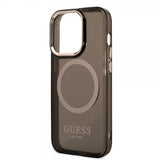 Guess iPhone 14 Pro Max Cover Gennemsigtigt MagSafe Sort