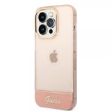 Guess iPhone 14 Pro Max Cover Translucent Rosa