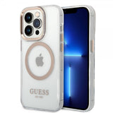 Guess iPhone 14 Pro Max Cover Transparent MagSafe Guld Transparent