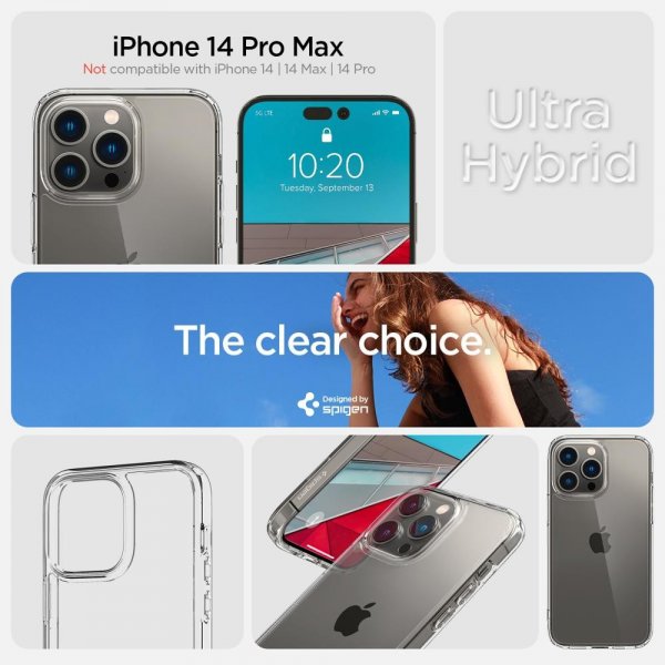 Spigen iPhone 14 Pro Max Cover Ultra Hybrid Crystal Clear
