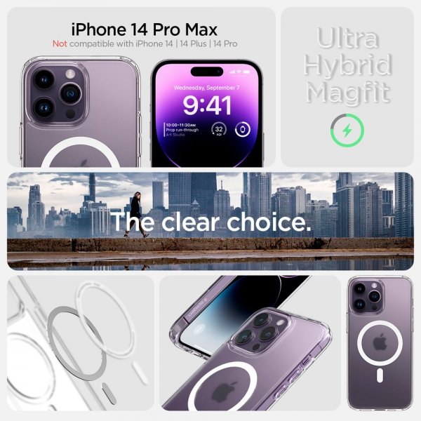 Spigen iPhone 14 Pro Max Cover Ultra Hybrid MagFit Frost Clear