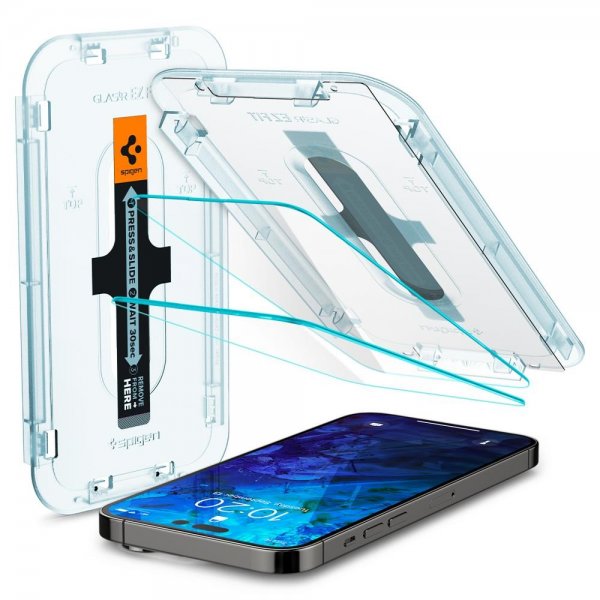 Spigen iPhone 14 Pro Max Skærmbeskyttelse GLAS.tR EZ Fit 2-pak