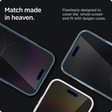 Spigen iPhone 14 Pro Max Skærmbeskyttelse GLAS.tR EZ Fit Privacy 2-pak