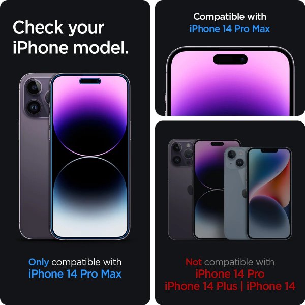 Spigen iPhone 14 Pro Max Skærmbeskyttelse GLAS.tR EZ Fit Privacy 2-pak